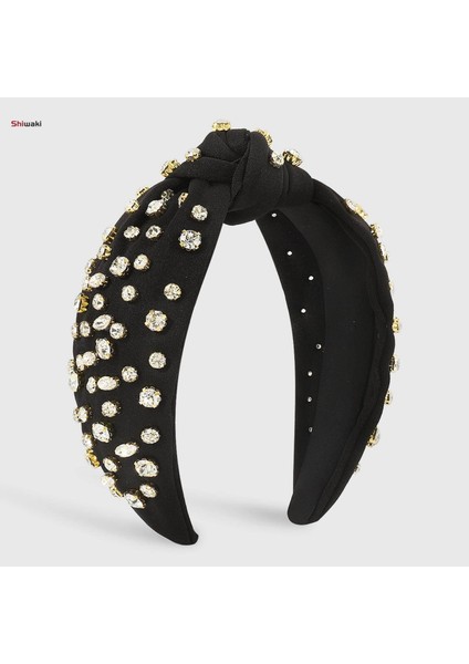 Kristal Kafa Bandı Headdress Kadınlar Düğün Gezisi Plaj Tatili Için Parlak Siyah (Yurt Dışından) fırsatları