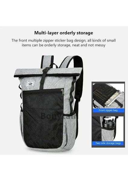 Siyah-Açık Katlanabilir Sırt Çantası Erkekler Ultralight Büyük Seyahat Yürüyüş Sırt Çantası 25L Su Geçirmez Kamp Sırt Çantası Kadınlar Için Okul Spor Çantası (Yurt Dışından)