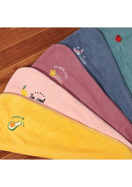 Mikrofiber Duş Başlığı Nakış Havlu Banyo Şapkaları Kuru Saç Bonesi Hızlı Kuruyan Yumuşak Bayan Türban Kafası (Yurt Dışından)