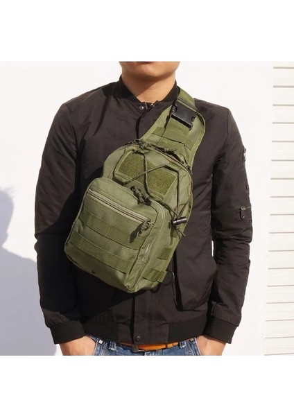 Armygreen-Taktik Omuz Sırt Çantası Rover Edc Açık Askeri Sling Çanta Su Geçirmez Yürüyüş Kamp Paketi Aralığı Çanta Avcılık Ordu Sırt Çantası (Yurt Dışından)