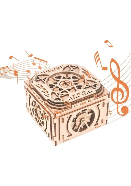 Hallow-Gizli Bölmeli 3D Ahşap Bulmaca Müzik Kutusu Mücevher,ahşap (Yurt Dışından)