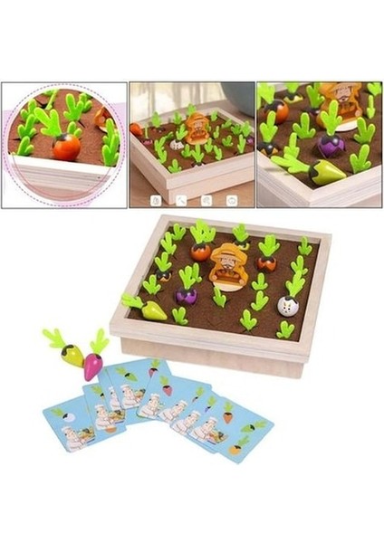 Ww Ahşap Turp Çiftlik Oyunu Montessori Oyuncaklar Bulmaca Eğlenceli Satranç Tahtası Oyunları Yaş 3+ Color & Amp Şekil - Renkli (Yurt Dışından)