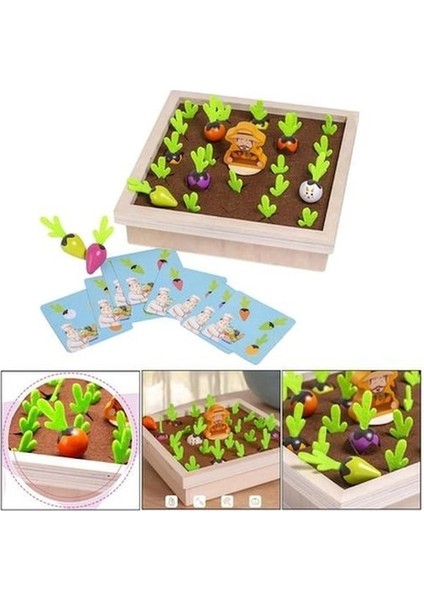 Ww Ahşap Turp Çiftlik Oyunu Montessori Oyuncaklar Bulmaca Eğlenceli Satranç Tahtası Oyunları Yaş 3+ Color & Amp Şekil - Renkli (Yurt Dışından)