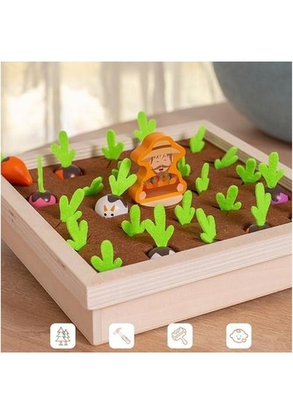 Ww Ahşap Turp Çiftlik Oyunu Montessori Oyuncaklar Bulmaca Eğlenceli Satranç Tahtası Oyunları Yaş 3+ Color & Amp Şekil - Renkli (Yurt Dışından)