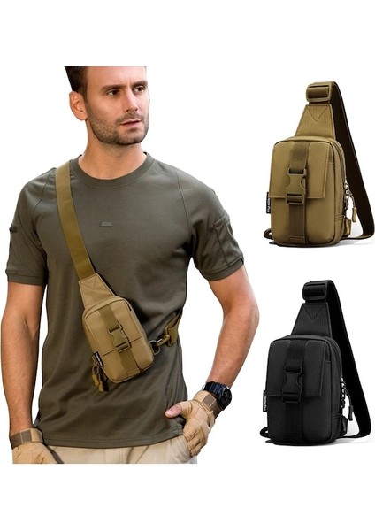 Tan-Taktik Göğüs Çantası Askeri Trekking Paketi Edc Spor Çantası Omuz Çantası Crossbody Paketi Saldırı Kılıfı Yürüyüş Bisiklet Kamp Için (Yurt Dışından)