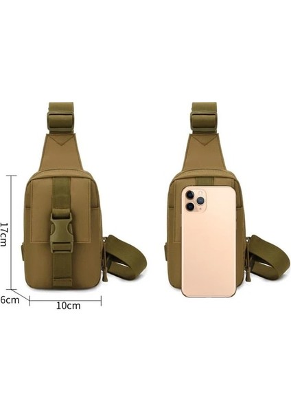Tan-Taktik Göğüs Çantası Askeri Trekking Paketi Edc Spor Çantası Omuz Çantası Crossbody Paketi Saldırı Kılıfı Yürüyüş Bisiklet Kamp Için (Yurt Dışından)