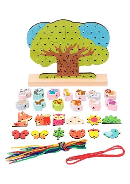 Suntek Ahşap Threading Puzzle Board Game Erken Eğitici (Yurt Dışından)