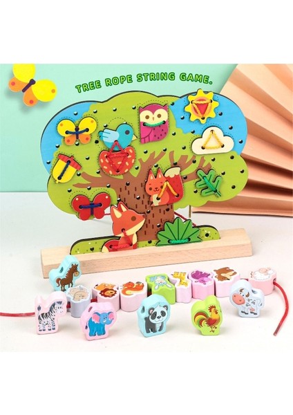Suntek Ahşap Threading Puzzle Board Game Erken Eğitici (Yurt Dışından)