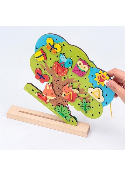 Suntek Ahşap Threading Puzzle Board Game Erken Eğitici (Yurt Dışından)
