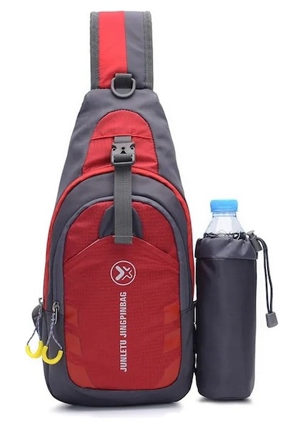 Kırmızı-Erkekler Seyahat Yürüyüş Omuz Çantası Kadın Göğüs Sırt Çantası Spor Açık Bilgisayar Telefonu Çantası Tırmanma Spor Trekking Balıkçılık Çantası (Yurt Dışından)