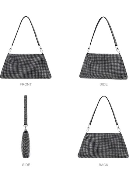 Kadınlar Için Rhinestone Debriyaj Çantalar Bling Akşam El Çantası Crossbody Çanta Düğün Balo Parti Kulübü Çantalar Çanta Gümüş (Yurt Dışından) indirimleri