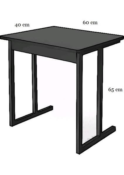 Sabit Laptop Sehpası Model I - Antrasit 60X40 cm