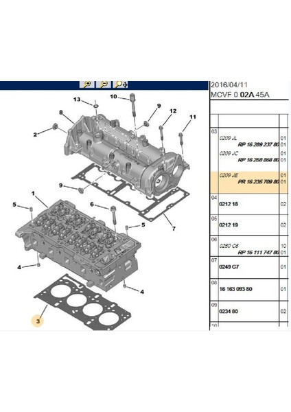 Silindir Kapak Contası 1,3 0,92MM Bipper Nemo (1623570980-55275586-0209JE)