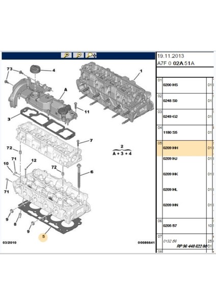 Silindir Kapak Contası Euro5 Dw4 2 Tırnak 206 207 2082008 C3 (0209HH)
