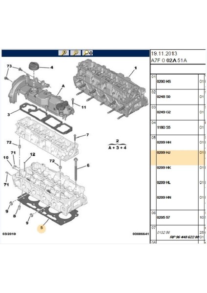 Silindir Kapak Contası Euro5 Dw4 3 Tırnak 206 207 208 2008 C3 (0209HJ)