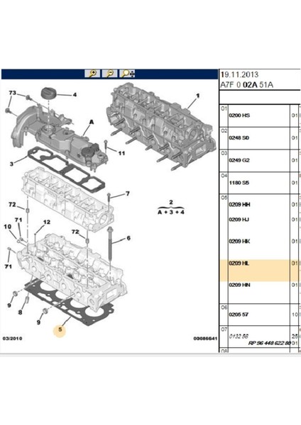 Silindir Kapak Contası Euro5 Dw4 4 Tırnak 206 207 208 2008 C3 (0209HL) fiyatları