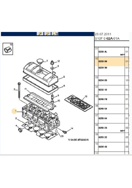 Silindir Kapak Contası Std 106 205 306 405 Saxo (020989) fiyatları