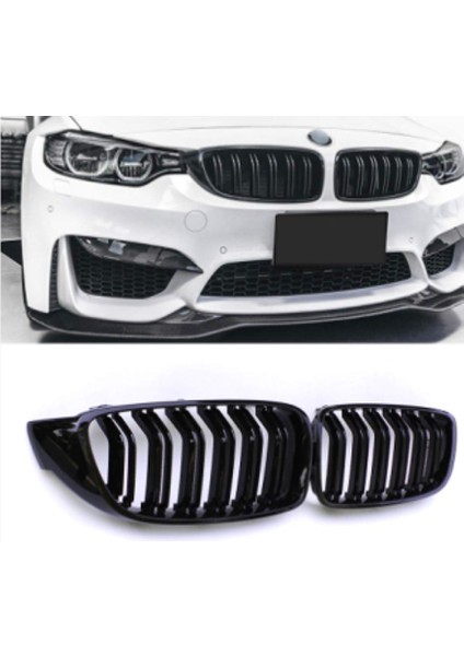 Bmw F32-F33 Ön Böbrek Panjur Pianoblack 2013+ M4 Çift Tırnak