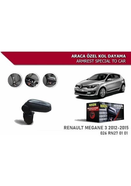 Renault Megane 3 Araca Özel Kol Dayama Kolçak Niken 2009+