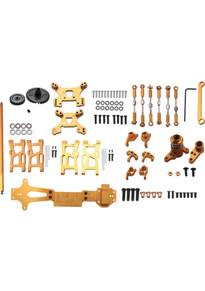 1:14 144001 Rc Araba Için Tam Yükseltme Yedek Parça Metal C Koltuk Direksiyon Kupası Salıncak Kolu Merkezi Tahrik Mili, Sarı (Yurt Dışından)
