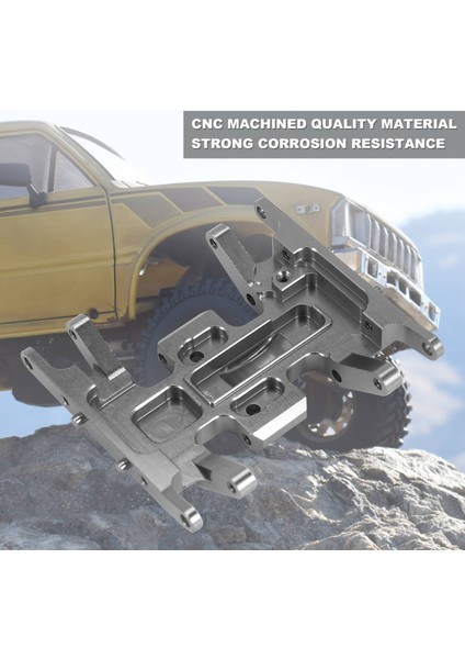 Eksenel SCX24 90081 1/24 Rc Paletli Araba Metal Şanzıman Sabitleme Kaidesi Şanzıman Tutucu Kızak Plakası Yükseltme Parçaları, Gümüş (Yurt Dışından) fırsatları