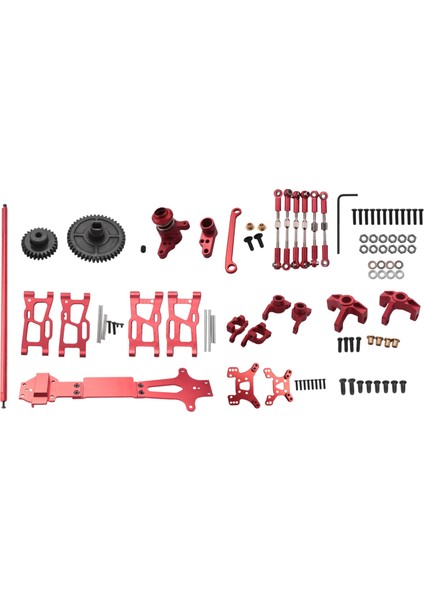 1:14 144001 Rc Araba Için Tam Yükseltme Yedek Parça Metal C Koltuk Direksiyon Kupası Salıncak Kolu Merkezi Tahrik Mili, Kırmızı (Yurt Dışından)