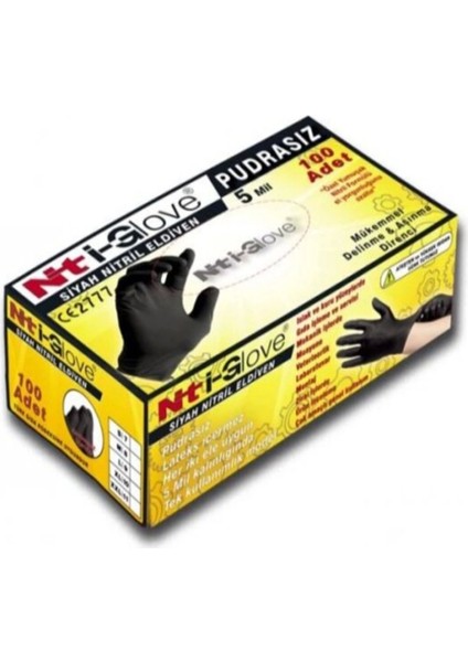 Nti-Glove Nt I-Glove Siyah Nitril Eldiven Pudrasız 5 Mil Xl