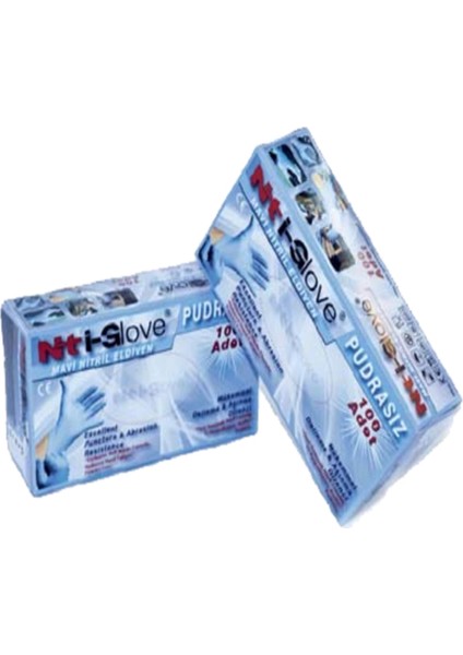 Nti-Glove Nt-I Mavi Nitril Eldiven 100 Adet (4 Mıl Xl ) Beden