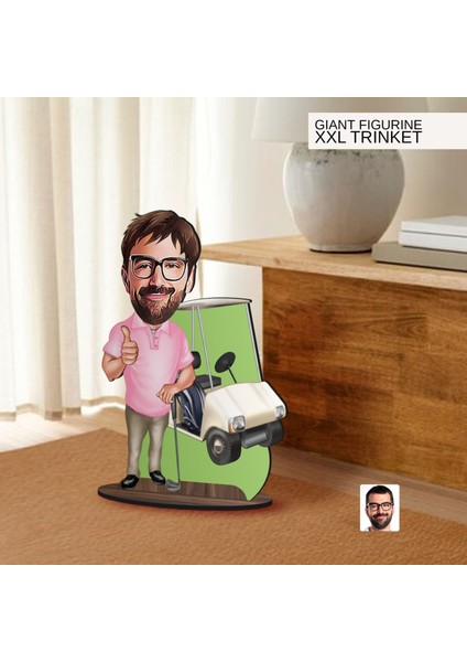 Kişiye Özel Golf Oyuncusu Karikatürlü Büyük Boy Ahşap Biblo-7 Arkadaşa Hediye , Sevgiliye Hediye, Kişiye Özel Biblolar fiyatları