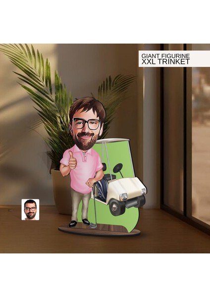 Kişiye Özel Golf Oyuncusu Karikatürlü Büyük Boy Ahşap Biblo-7 Arkadaşa Hediye , Sevgiliye Hediye, Kişiye Özel Biblolar modelleri