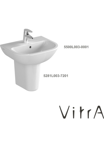 Lavabo 45 cm 5500L003-0001, Yarım Ayak 5281L003-7201
