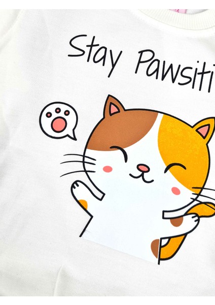 Kız Çocuk Mevsimlik Sweatshirt Stay Pawsitive