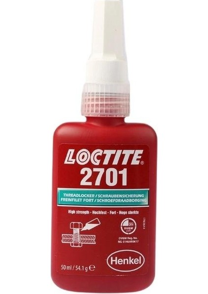 Loctıte 2701 Yüksek Mukavemetli Civata Sabitleyici - 50 Ml.