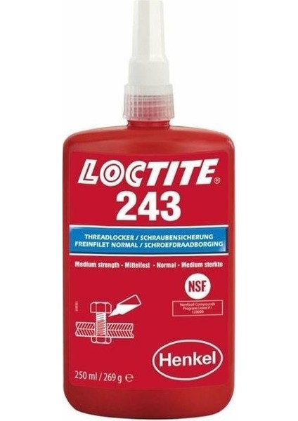Loctıte 243 Orta Mukavemetli Civata Sabitleyici - 250 Ml.