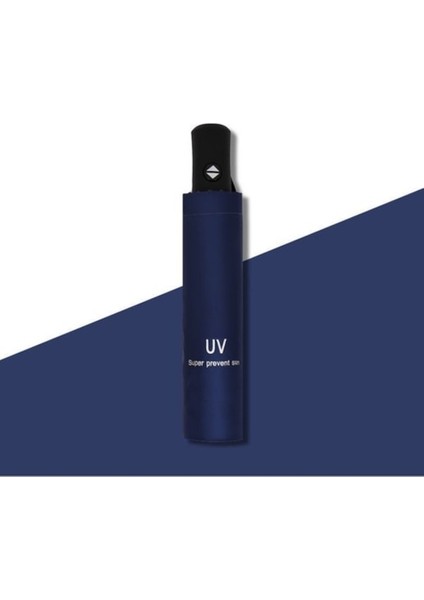 Lbw Otomatik Uv Korumalı Şemsiye Güneşli ve Yağmurlu Şemsiye-Lacivert (Yurt Dışından)