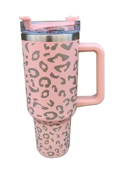 Hyt-Ice Kupa Kamp Termosu Saplı Dış Mekan Camı 304 Paslanmaz Çelik Hasır 40 Oz - Taba - Pudra (Yurt Dışından)