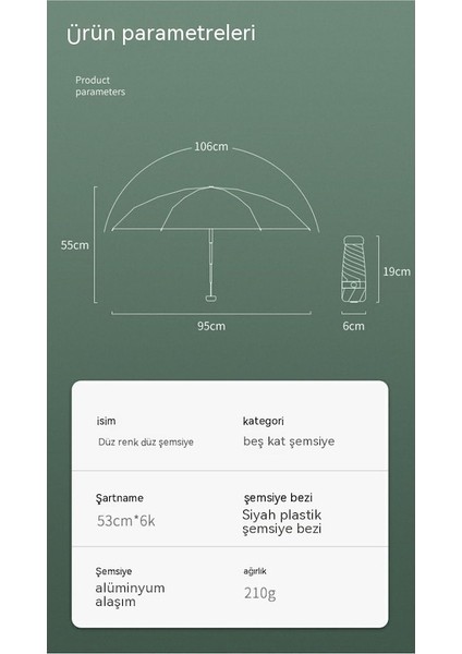 Ww Kadın Mini Katlanır Güneş Koruyucu Şemsiye-Çınar Pirinci (Yurt Dışından)
