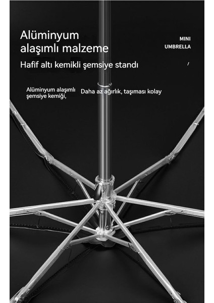 Ww Kadın Mini Katlanır Güneş Koruyucu Şemsiye-Çınar Pirinci (Yurt Dışından)