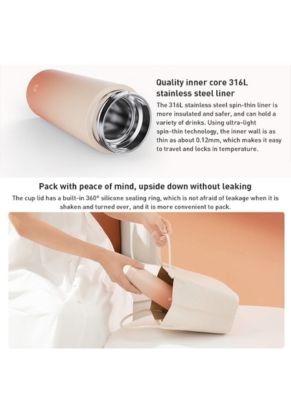 Xiaomi Mijia Termos Bardak 350ML Turuncu 350ML (Yurt Dışından)