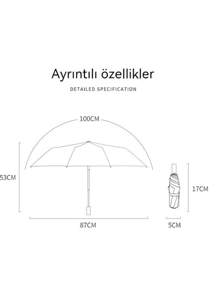 Ww Ultra Hafif ve Taşınabilir Cep Katlanır Şemsiye-Parlak Kırmızı (Yurt Dışından)