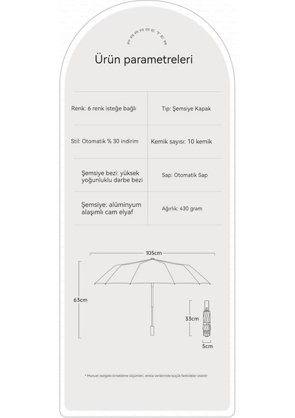 Ww Düz Renk Yansıtıcı 10 Kaburgalı Otomatik Şemsiye- Açık Yeşil (Yurt Dışından)