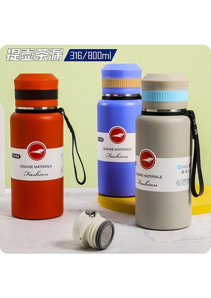 Ww Büyük Kapasiteli Vakumlu Termos Bardak 800ML-KIRMIZI (Yurt Dışından)