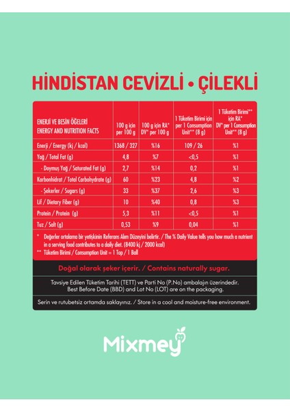 Hindistan Cevizi Kaplamalı Çilekli ve Portakallı Meyve Topu Karma 90gr* 12 Adet