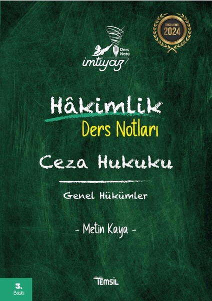 Imtiyaz Hakimlik Ders Notları Ceza Hukuku Genel Hükümler -Metin Kaya