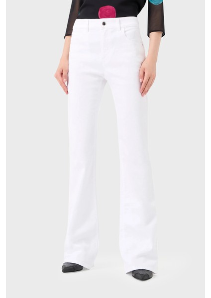 J47 Pamuklu Regular Fit Ispanyol Paça Jeans Bayan Kot Pantolon 8N2J47 2NV3Z 0100