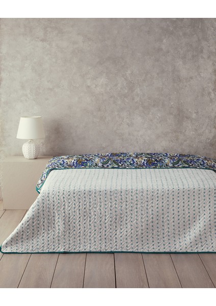 Floral Charm Tek Kişilik Çok Amaçlı Örtü Mavi