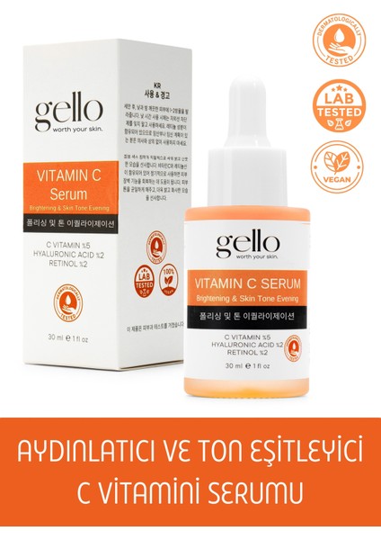 C Vitamini Ton Eşitleyici Serum ( Retinol %2 + C Vitamin %5 )