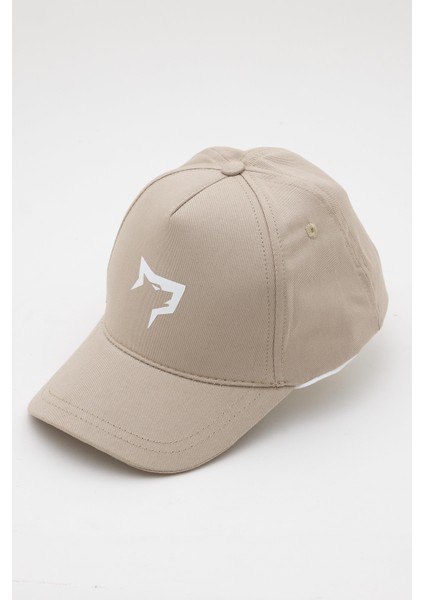 Spor Şapka | Unisex | Sports Hat | Bej Renk Beyaz Logo |