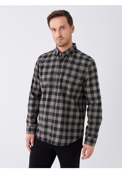 Lcwaıkıkı Classic Regular Fit Uzun Kollu Ekose Gabardin Erkek Gömlek