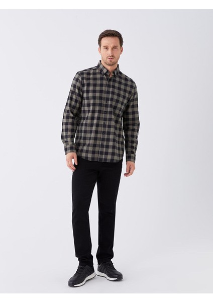 Lcwaıkıkı Classic Regular Fit Uzun Kollu Ekose Gabardin Erkek Gömlek